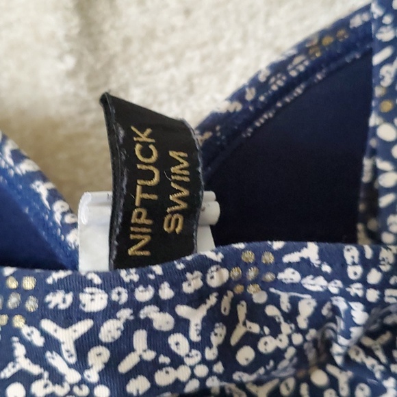 Niptuck swim blue cream women bathing suit swimsuit size 6 - Picture 6 of 8